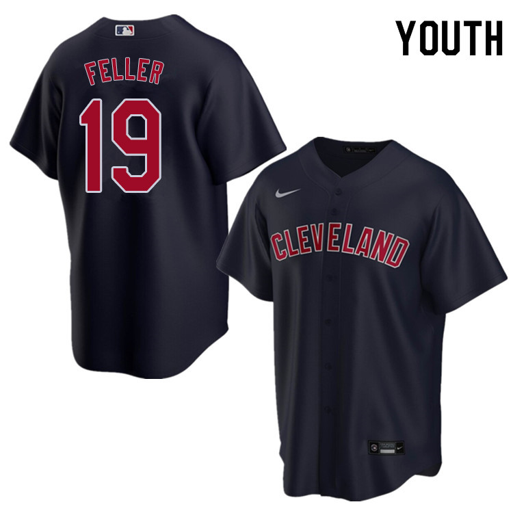 Nike Youth #19 Bob Feller Cleveland Indians Baseball Jerseys Sale-Navy